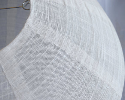 Round Linen Fabric Lantern Lampshade, Handcrafted, Durable, White Beige (16"W x 16"H)