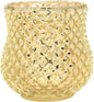 Vintage Mercury Glass Candle Holder (4-Inch, Large Ruby Design, Gold) - Decorative Candle Holder - For Home Decor and Wedding Centerpieces - PaperLanternStore.com - Paper Lanterns, Decor, Party Lights & More