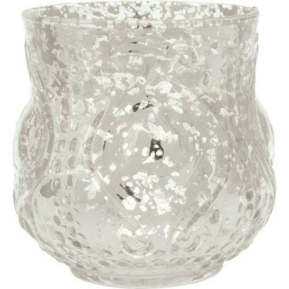 Elegance Silver Mercury Glass Tea Light Votive Candle Holders (Set of 4, Assorted Designs and Sizes)