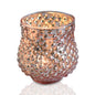 Vintage Mercury Glass Vase and Candle Holder (3-Inch, Small Ruby Design, Rose Gold Pink) - For Use with Tea Lights - For Home Decor, Parties and Wedding Decorations - PaperLanternStore.com - Paper Lanterns, Decor, Party Lights & More