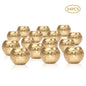 24 Pack | Vintage Mercury Glass Globe Candle Holders (3-Inch, Mary Design, Gold) - For use with Tea Lights - Home Decor, Parties and Wedding Decorations - PaperLanternStore.com - Paper Lanterns, Decor, Party Lights & More