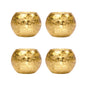 4 Pack | Vintage Mercury Glass Globe Candle Holders (3-Inch, Mary Design, Gold) - For use with Tea Lights - Home Decor, Parties and Wedding Decorations - PaperLanternStore.com - Paper Lanterns, Decor, Party Lights & More