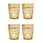 4 Pack | Vintage Mercury Glass Candle Holder (3.25-Inch, Katelyn Design, Column Motif, Gold) - For Use with Tea Lights - PaperLanternStore.com - Paper Lanterns, Decor, Party Lights & More