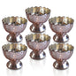 6 Pack | Vintage Mercury Glass Chalice Candle Holders (3-Inch, Suzanne Design, Sundae Cup Motif, Rose Gold Pink) - For Use with Tea Lights - For Home Decor, Parties and Wedding Decorations - PaperLanternStore.com - Paper Lanterns, Decor, Party Lights & More