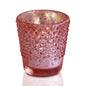 Hobnail Design Mercury Glass Candle Holder (2.25-Inch, Candace Design, Electric Pink, Single) - For Use with Tea Lights - For Home Decor, Parties and Wedding Decorations