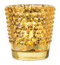 Hobnail Vintage Mercury Glass Candle Holder (2.5-Inch, Candace Design, Gold) - For Use with Tea Lights - For Home Decor, Parties and Wedding Decorations - PaperLanternStore.com - Paper Lanterns, Decor, Party Lights & More