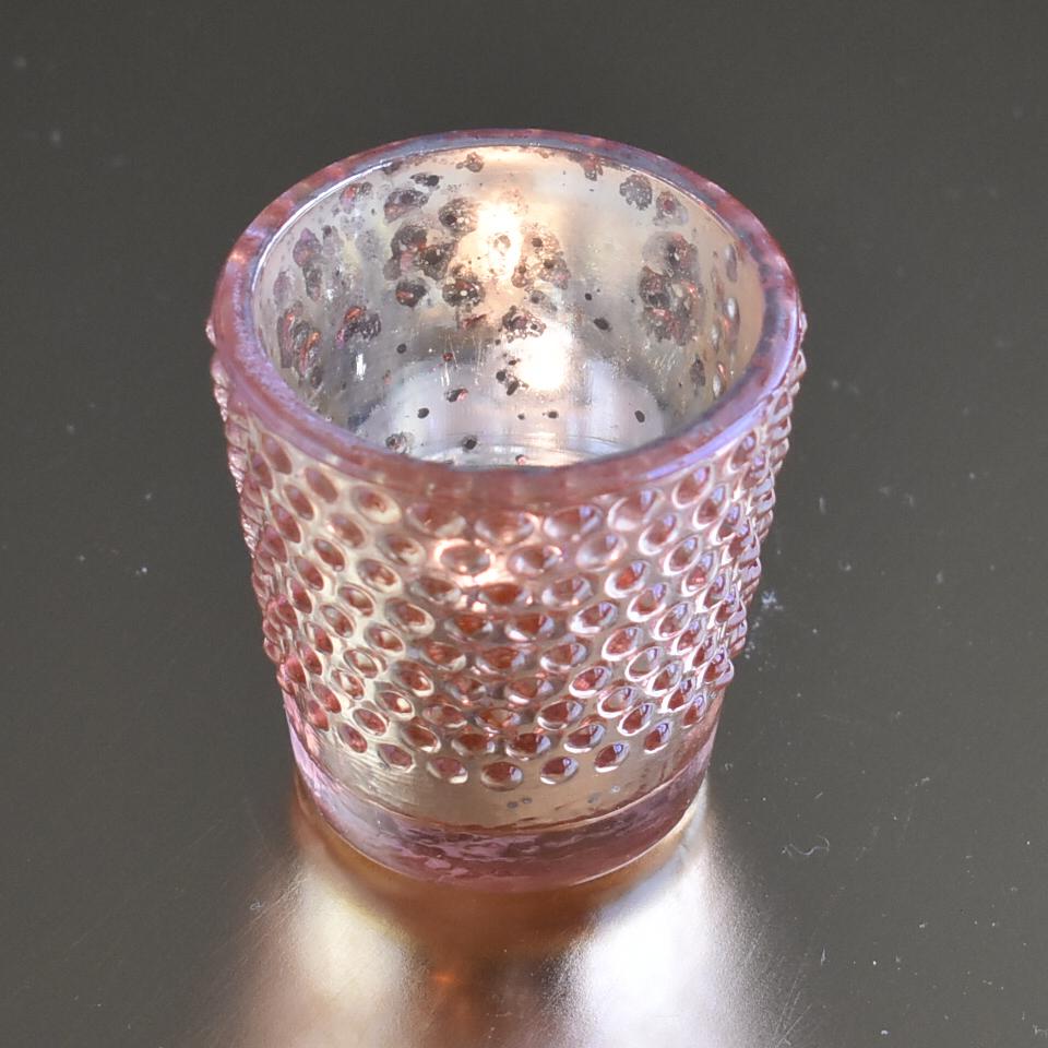 Hobnail Design Mercury Glass Candle Holder (2.25-Inch, Candace Design, Electric Pink, Single) - For Use with Tea Lights - For Home Decor, Parties and Wedding Decorations - PaperLanternStore.com - Paper Lanterns, Decor, Party Lights & More