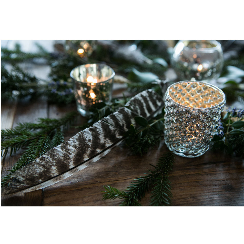 Vintage Mercury Glass Candle Holder (3-Inch, Zariah Design, Silver) - For Use with Tea Lights - For Home Decor, Parties, and Wedding Decorations - PaperLanternStore.com - Paper Lanterns, Decor, Party Lights & More