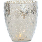 Vintage Mercury Glass Candle Holder (5.25-Inch, Large Deborah Design, Silver) - For Home Decor, Party Decorations, and Wedding Centerpieces - PaperLanternStore.com - Paper Lanterns, Decor, Party Lights & More