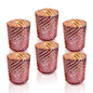 6 Pack | Mercury Glass Candle Holders (3-Inch, Grace Design, Electric Pink) - for use with Tea Lights
