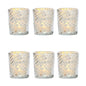 6 Pack | Mercury Glass Candle Holder (3-Inch, Grace Design, Silver) - for use with Tea Lights - for Home Décor, Parties and Wedding Decorations - PaperLanternStore.com - Paper Lanterns, Decor, Party Lights & More