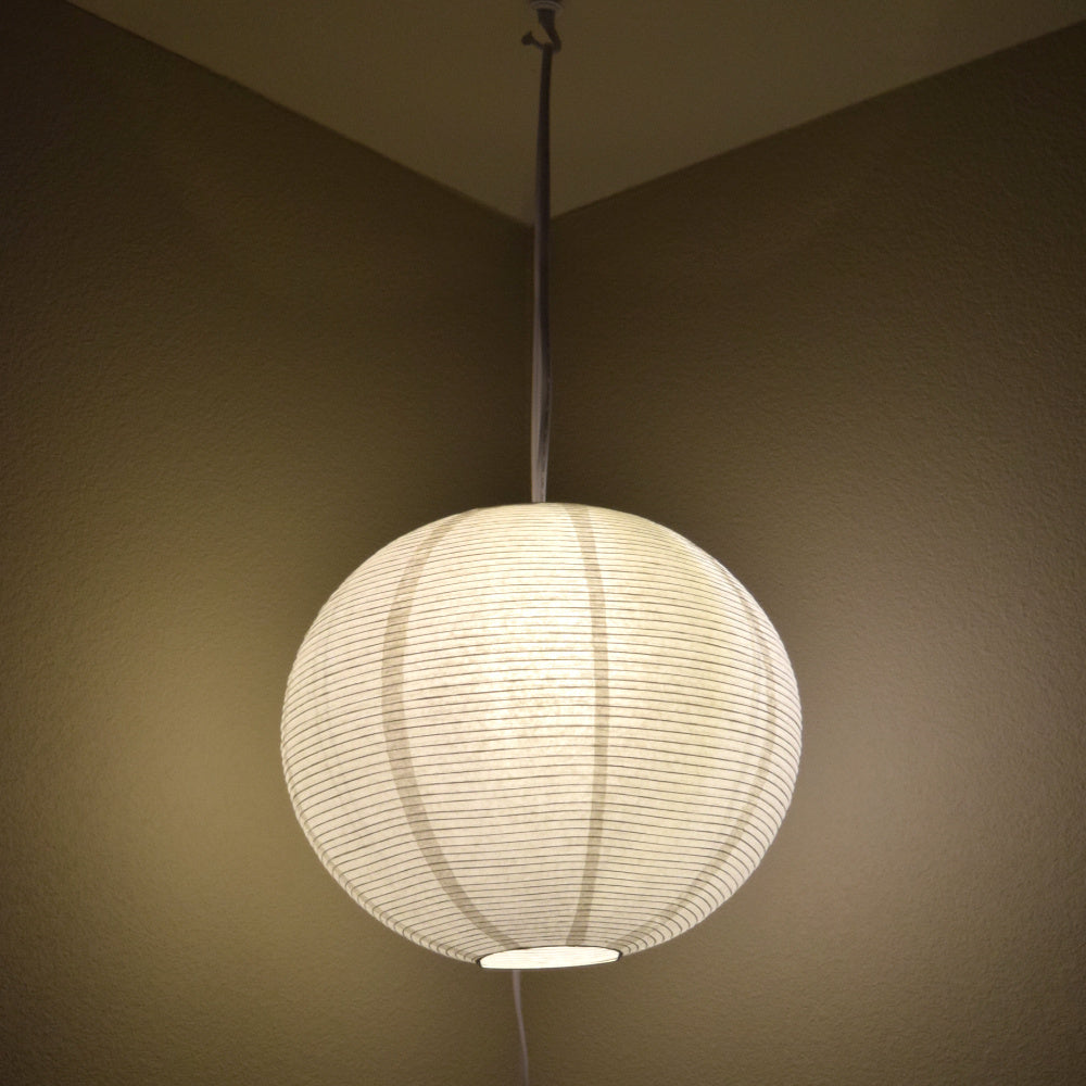 Fine Line Premium Paper Lantern Pendant Light Cord KIT with S14 Warm White LED Bulb