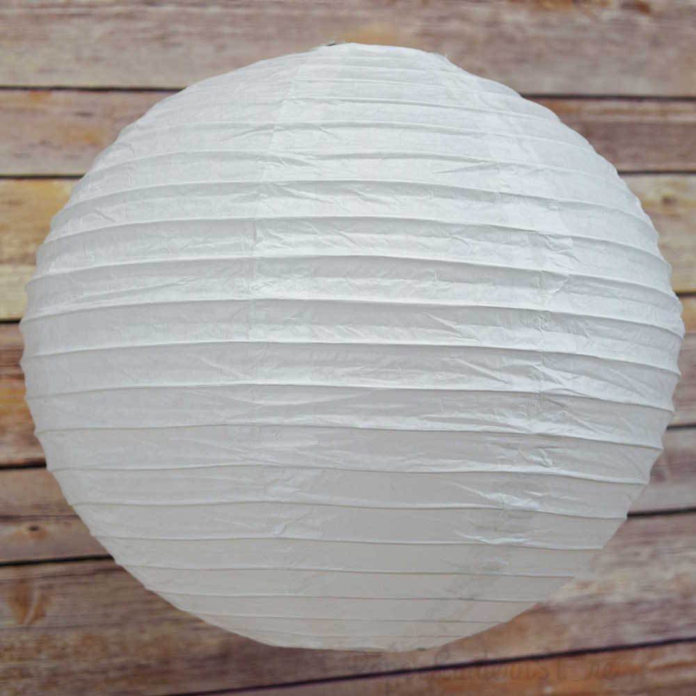 8" Wedding Paper Lantern String Light Decoration COMBO Kit (12 FT, EXPANDABLE, White Cord) - PaperLanternStore.com - Paper Lanterns, Decor, Party Lights & More