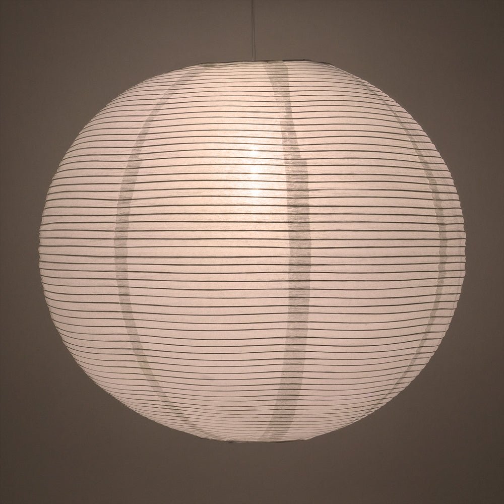 14" White Fine Line Premium Even Ribbing Paper Lantern, Extra Sturdy - PaperLanternStore.com - Paper Lanterns, Decor, Party Lights & More