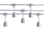 (Cord Only) 24 Suspended Socket SJTW Outdoor Commercial DIY String Light 54 FT White Cord w/ E26 Medium Base, Weatherproof