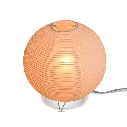 White Corded Round Table Top Lantern Lamp Kit w/ Light Bulb, Fine Line Paper Moon - PaperLanternStore.com - Paper Lanterns, Decor, Party Lights & More