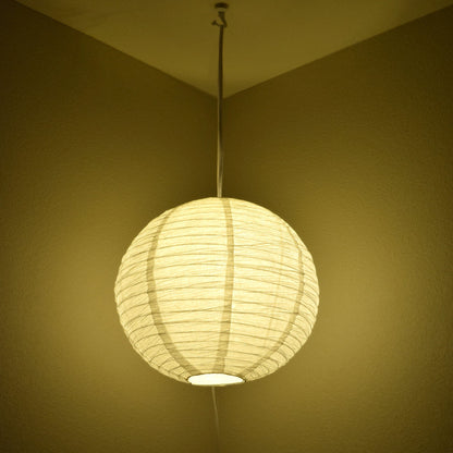 Crepe Premium Paper Lantern Pendant Light Cord Kit with S14 Yellow LED Bulb