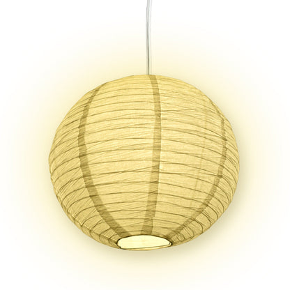 Crepe Premium Paper Lantern Pendant Light Cord Kit with S14 Yellow LED Bulb