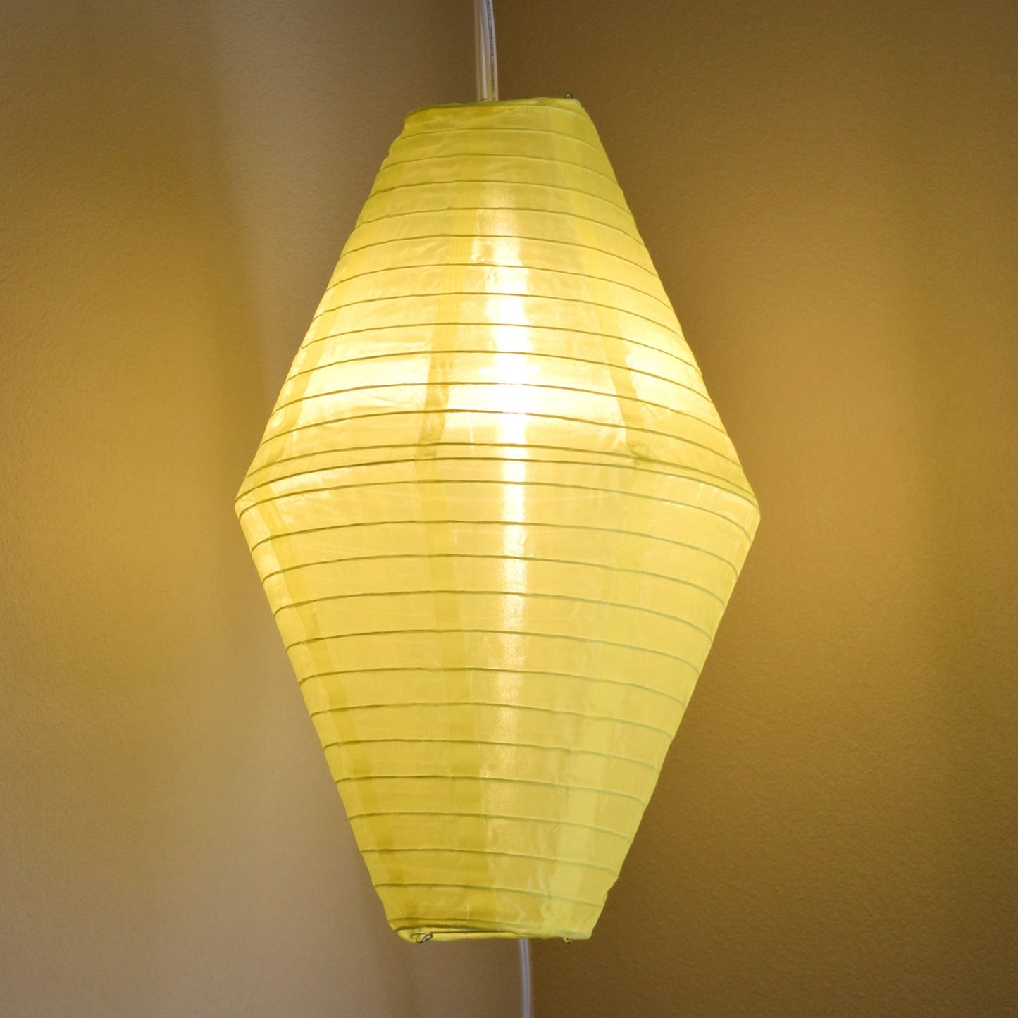 Yellow Diamond Unique Shaped Shimmering Nylon Lantern, 12-inch x 19-inch