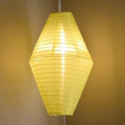 Yellow Diamond Unique Shaped Shimmering Nylon Lantern, 12-inch x 19-inch