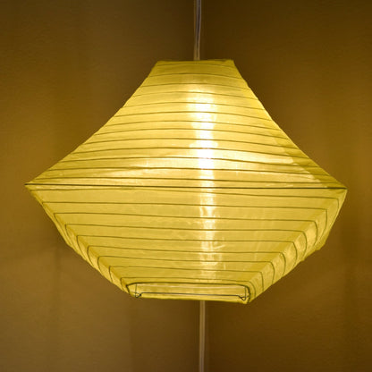 14" Yellow Pagoda Unique Shaped Shimmering Nylon Lantern