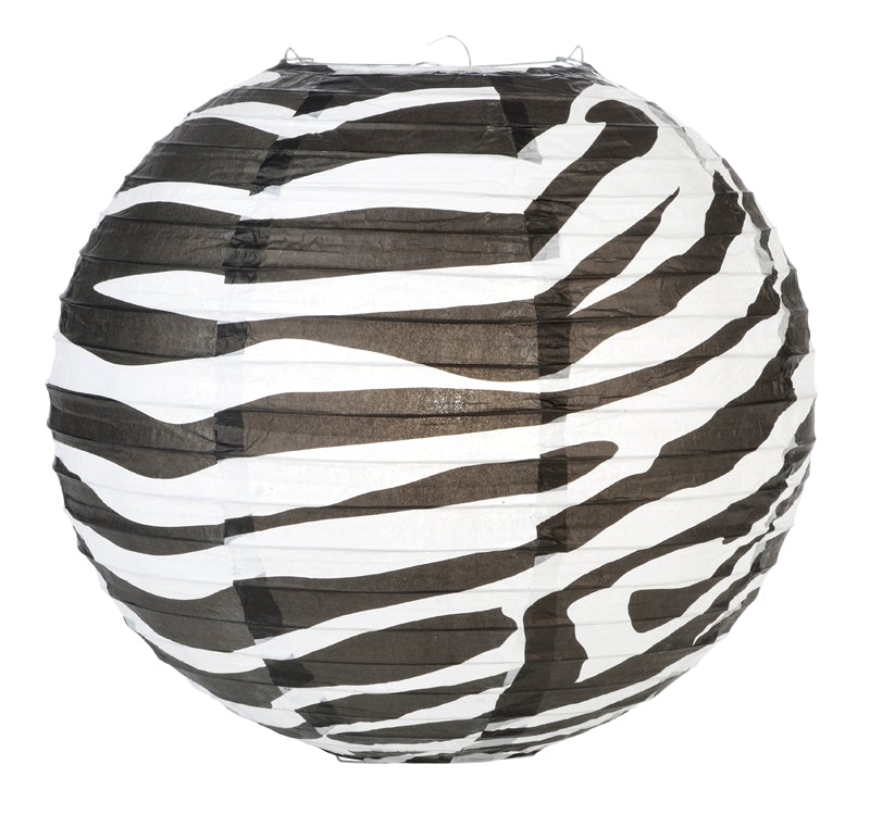 14" 4-Pack Safari Animal Print Cheetah Giraffe Tiger Zebra Paper Lanterns Party Variety Pack