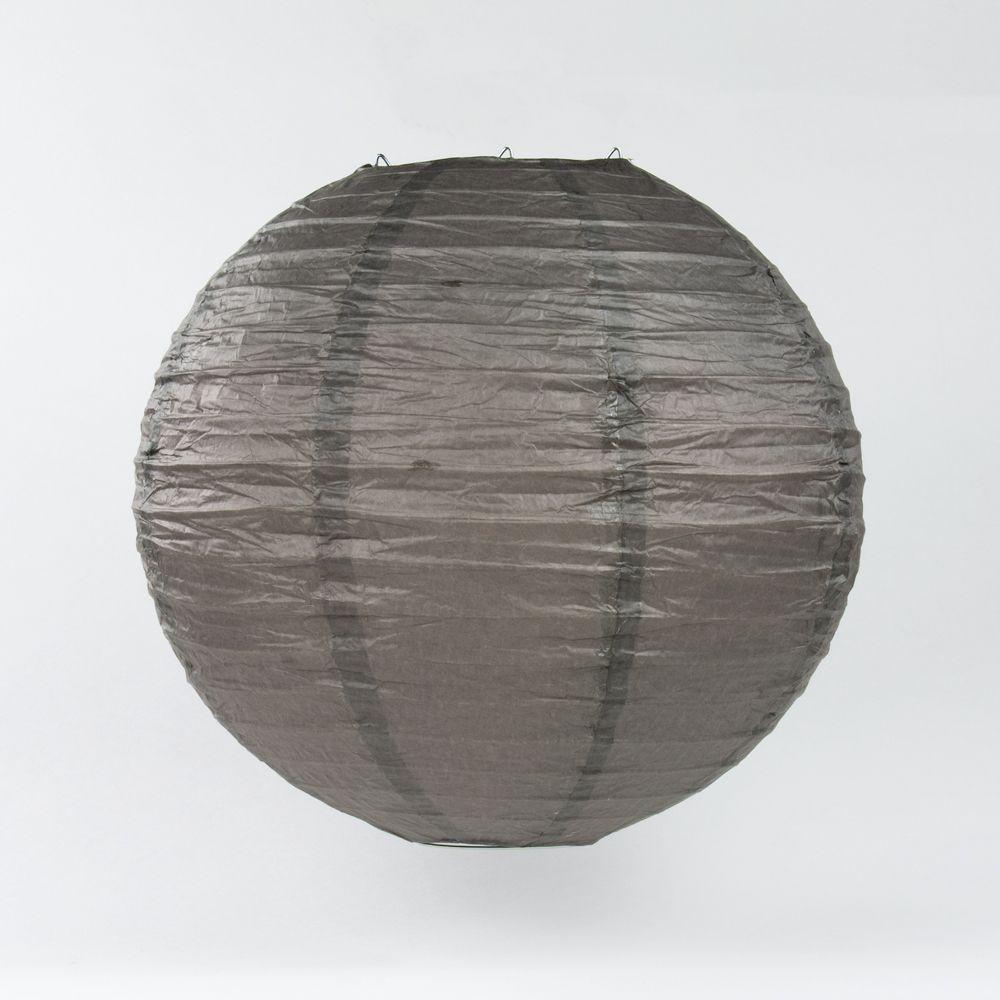 10" Driftwood Grey Round Paper Lantern, Even Ribbing, Chinese Hanging Wedding & Party Decoration - AsianImportStore.com - B2B Wholesale Lighting and Decor