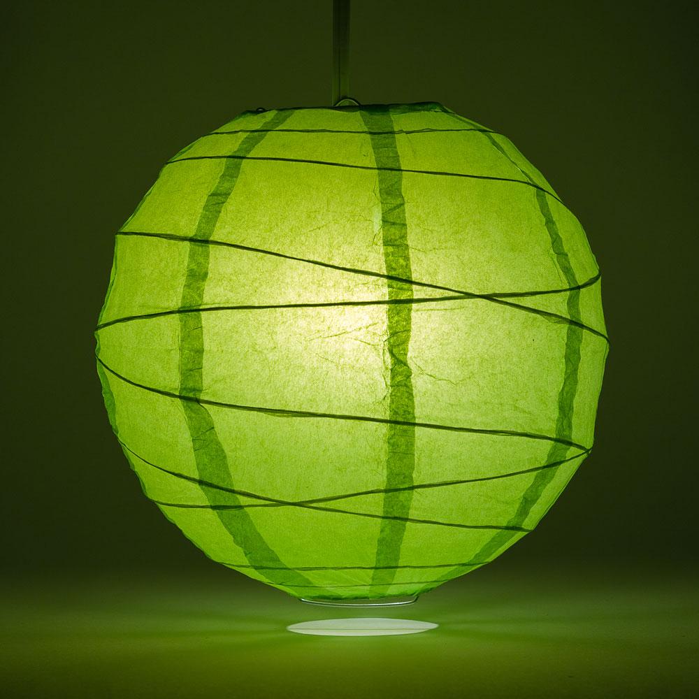 8" Grass Greenery Round Paper Lantern, Crisscross Ribbing, Chinese Hanging Wedding & Party Decoration - AsianImportStore.com - B2B Wholesale Lighting and Decor