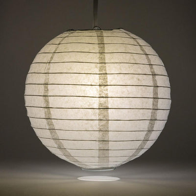 8" Gray / Grey Round Paper Lantern, Even Ribbing, Chinese Hanging Wedding & Party Decoration - AsianImportStore.com - B2B Wholesale Lighting and Decor
