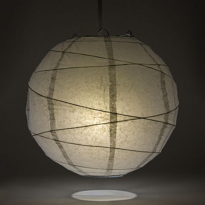 20" Gray / Grey Round Paper Lantern, Crisscross Ribbing, Chinese Hanging Wedding & Party Decoration - AsianImportStore.com - B2B Wholesale Lighting and Decor