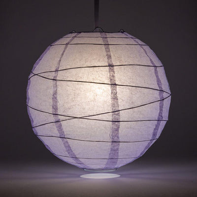 20" Lavender Round Paper Lantern, Crisscross Ribbing, Chinese Hanging Wedding & Party Decoration - AsianImportStore.com - B2B Wholesale Lighting and Decor