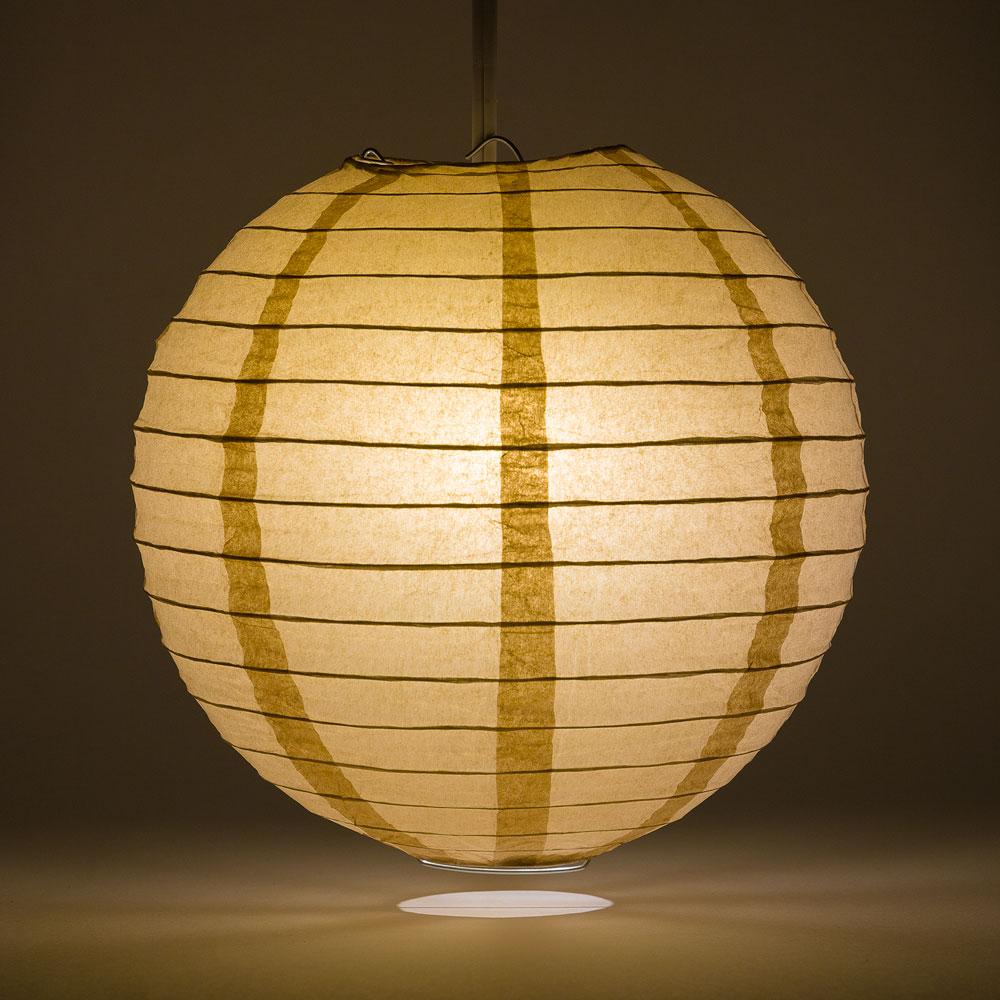 16" Dusty Sand Rose Round Paper Lantern, Even Ribbing, Chinese Hanging Wedding & Party Decoration - AsianImportStore.com - B2B Wholesale Lighting and Decor