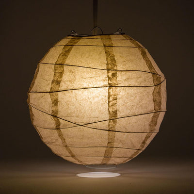 12" Dusty Sand Rose Round Paper Lantern, Crisscross Ribbing, Chinese Hanging Wedding & Party Decoration - AsianImportStore.com - B2B Wholesale Lighting and Decor