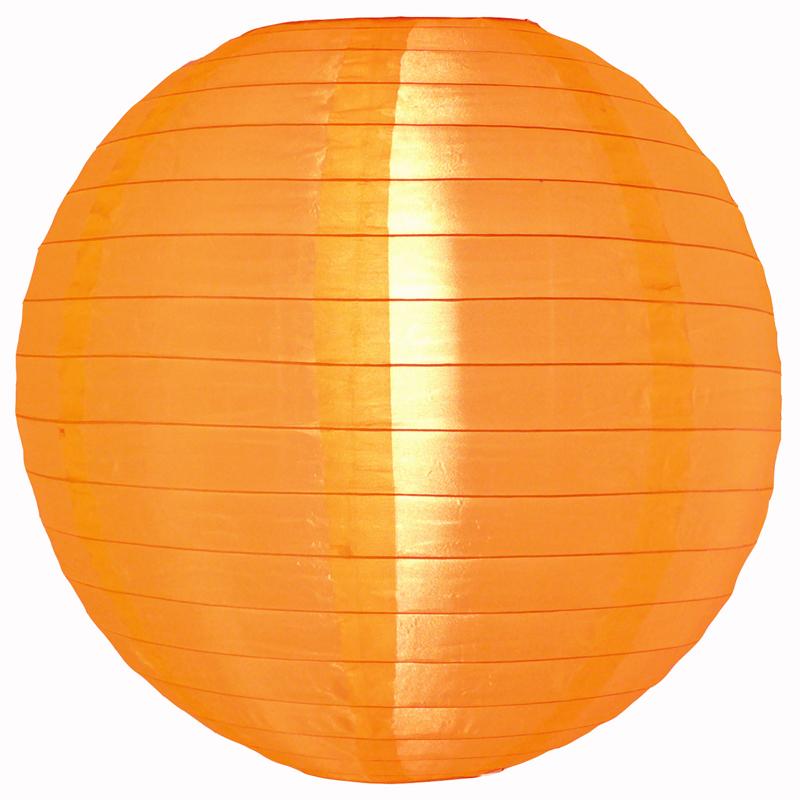 (Discontinued) (10-PACK) 12" Orange Shimmering Nylon Lantern, Even Ribbing, Durable, Hanging Decoration - AsianImportStore.com - B2B Wholesale Lighting & Décor since 2002.