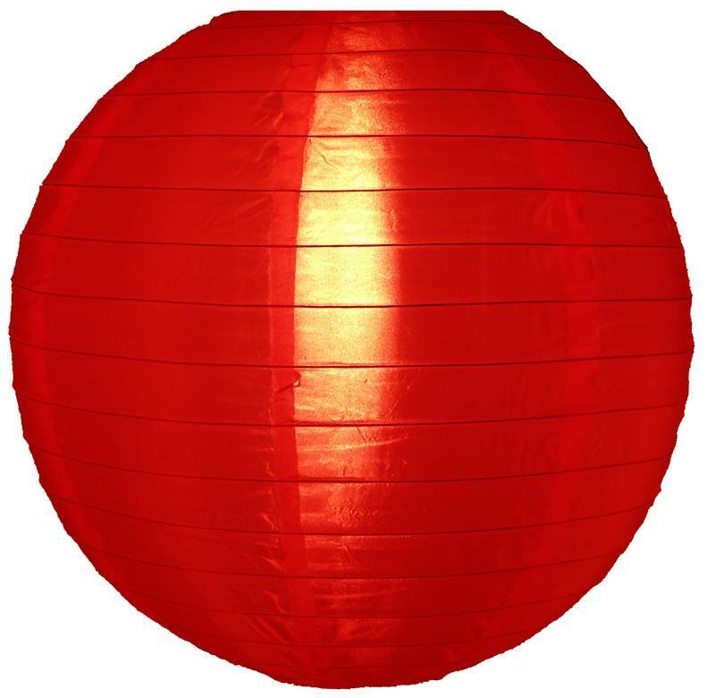 (Discontinued) (10-PACK) 12" Red Shimmering Nylon Lantern, Even Ribbing, Durable, Hanging Decoration - AsianImportStore.com - B2B Wholesale Lighting & Décor since 2002.