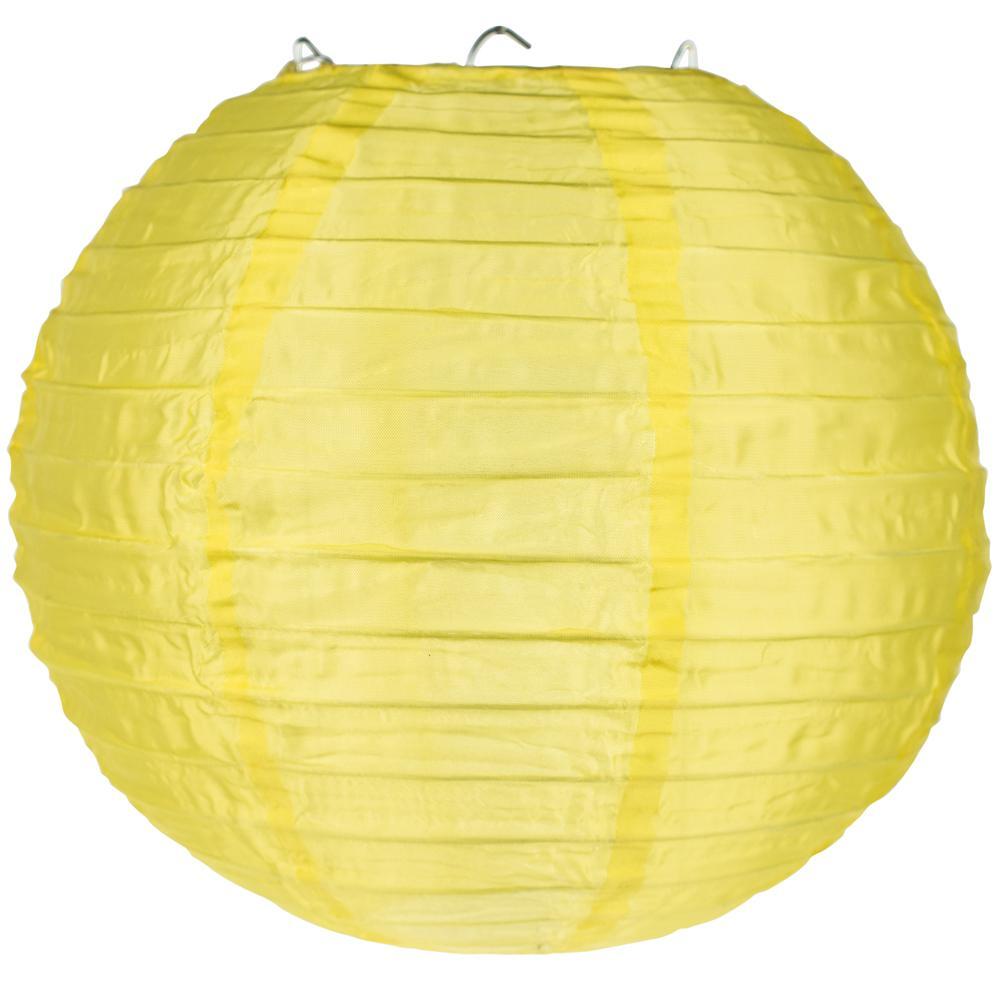 BLOWOUT (10-PACK) 12" Yellow Shimmering Nylon Lantern, Even Ribbing, Durable, Hanging Decoration - AsianImportStore.com - B2B Wholesale Lighting & Décor since 2002.