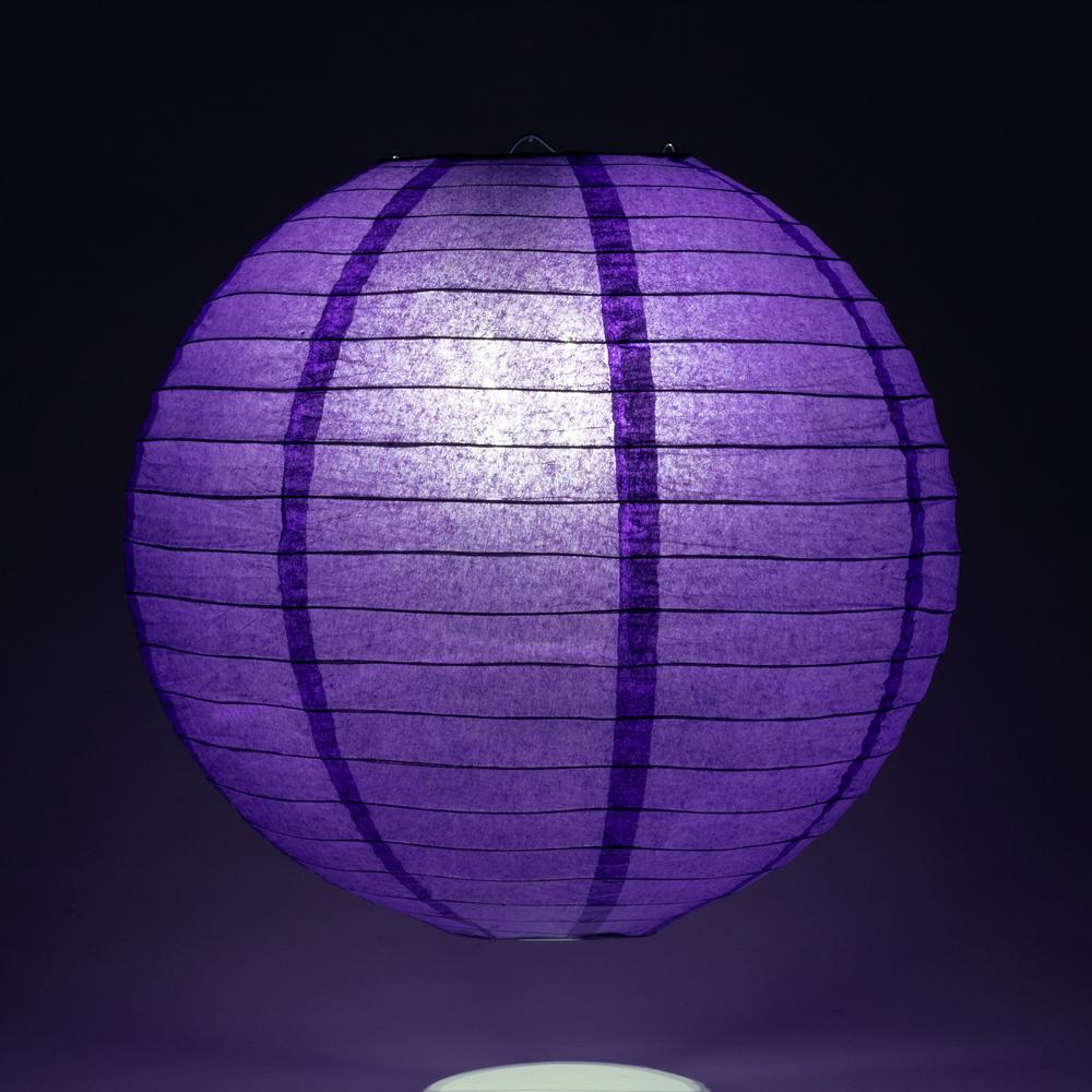 6" Plum Purple Round Paper Lantern, Even Ribbing, Chinese Hanging Wedding & Party Decoration - AsianImportStore.com - B2B Wholesale Lighting & Decor since 2002