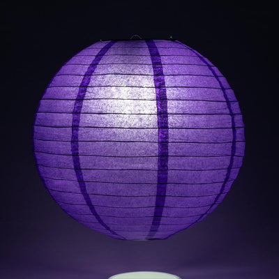 6" Plum Purple Round Paper Lantern, Even Ribbing, Chinese Hanging Wedding & Party Decoration - AsianImportStore.com - B2B Wholesale Lighting & Decor since 2002