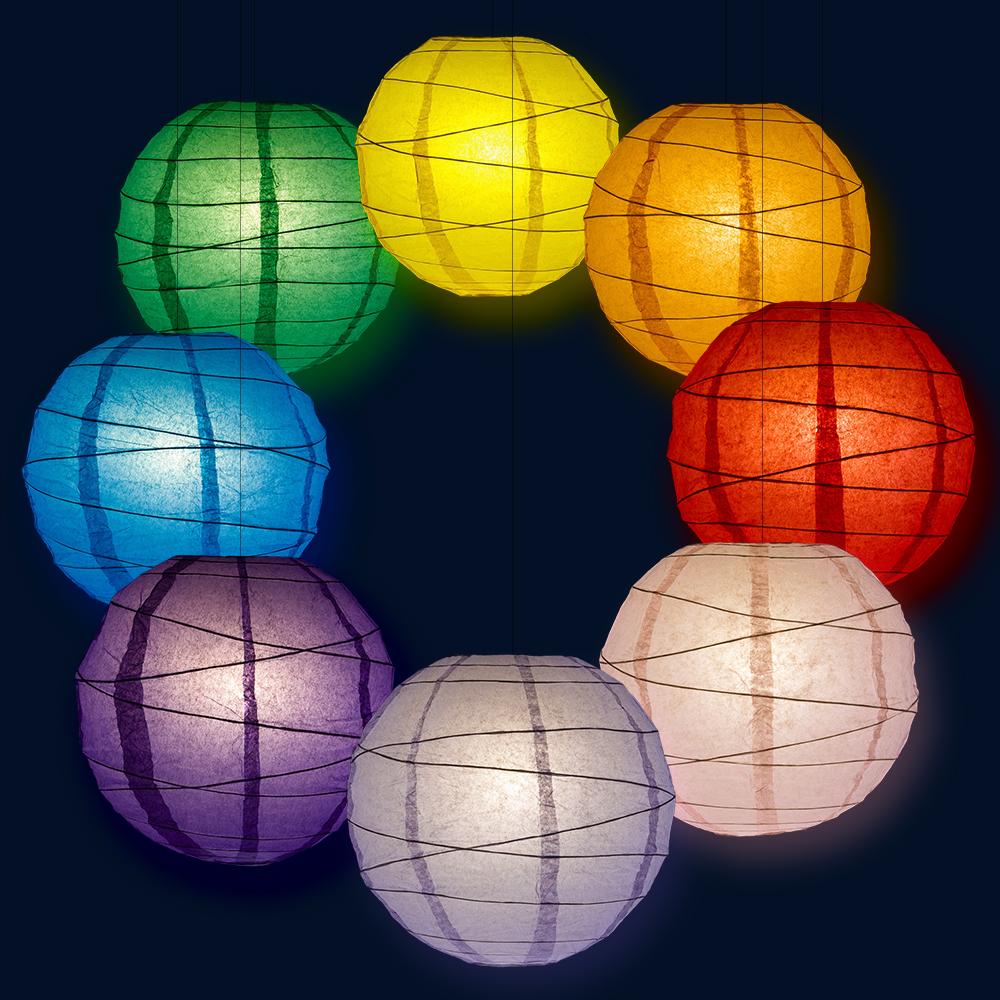 10" Rainbow Celebration Party Pack Crisscross Paper Lantern Combo Set (8-PACK) - AsianImportStore.com - B2B Wholesale Lighting and Decor