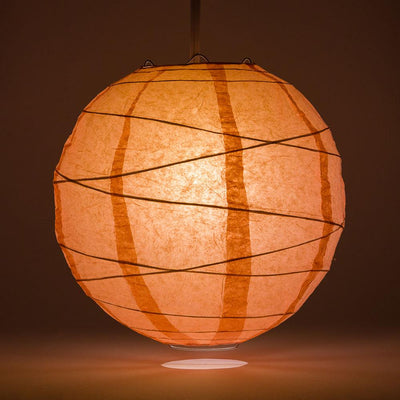 20" Roseate / Pink Coral Round Paper Lantern, Crisscross Ribbing, Chinese Hanging Wedding & Party Decoration - AsianImportStore.com - B2B Wholesale Lighting and Decor