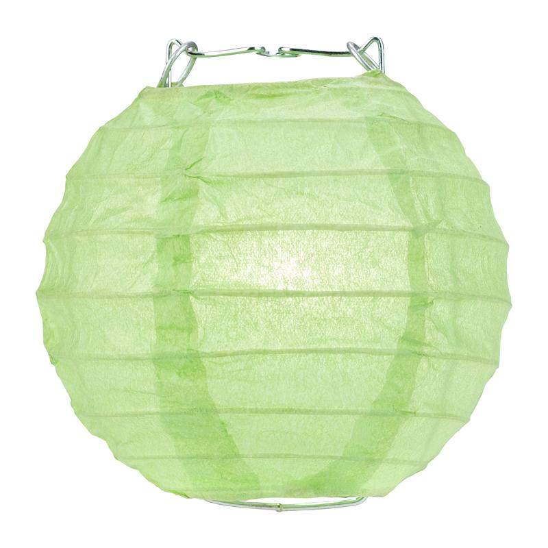 10 Socket Light Lime Green Round Paper Lantern Party String Lights (4" Lanterns, Expandable) - AsianImportStore.com - B2B Wholesale Lighting & Decor since 2002