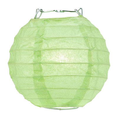 10 Socket Light Lime Green Round Paper Lantern Party String Lights (4" Lanterns, Expandable) - AsianImportStore.com - B2B Wholesale Lighting & Decor since 2002