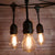 10 Suspended Socket Vintage Outdoor Commercial String Light Set, PS50 Edison Light Bulbs, 21 FT Black Cord w/ E26, 11W, Weatherproof - AsianImportStore.com - B2B Wholesale Lighting and Decor