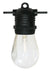 10 Socket Outdoor Commercial String Light Set, S14 Bulbs, 21 FT Black Cord w/ E26 Medium Base, Weatherproof SJTW