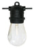 10 Socket Outdoor Commercial String Light Set, S14 Bulbs, 21 FT Black Cord w/ E26 Medium Base, Weatherproof SJTW