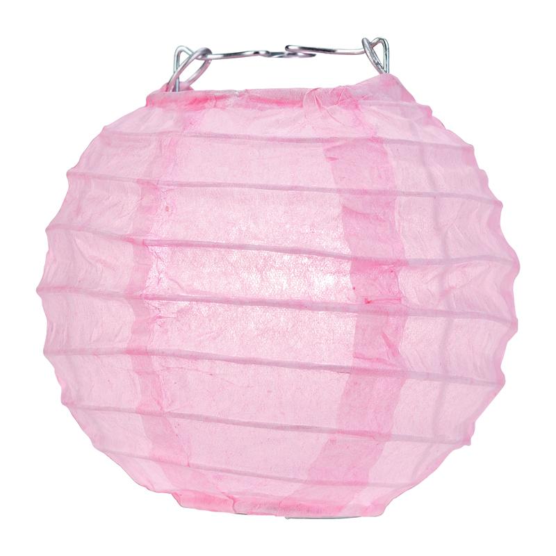 10 Socket Pink Round Paper Lantern Party String Lights (4" Lanterns, Expandable) - AsianImportStore.com - B2B Wholesale Lighting & Decor since 2002