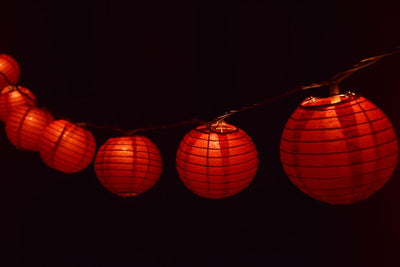 10 Socket Red Round Paper Lantern Party String Lights (4" Lanterns, Expandable) - AsianImportStore.com - B2B Wholesale Lighting & Decor since 2002