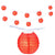 10 Socket Red Round Paper Lantern Party String Lights (4" Lanterns, Expandable) - AsianImportStore.com - B2B Wholesale Lighting & Decor since 2002