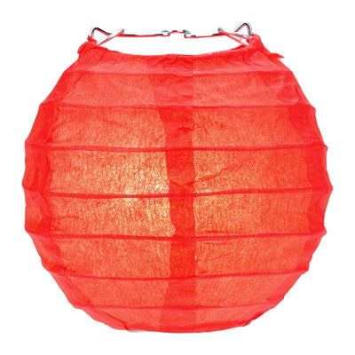 10 Socket Red Round Paper Lantern Party String Lights (4" Lanterns, Expandable) - AsianImportStore.com - B2B Wholesale Lighting & Decor since 2002