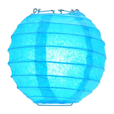 10 Socket Turquoise Round Paper Lantern Party String Lights (4" Lanterns, Expandable) - AsianImportStore.com - B2B Wholesale Lighting & Decor since 2002